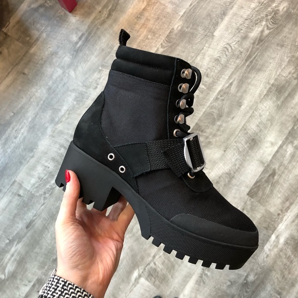 Steve Madden Grady Buckle Hiker Combat Boots - Picture 3 of 8